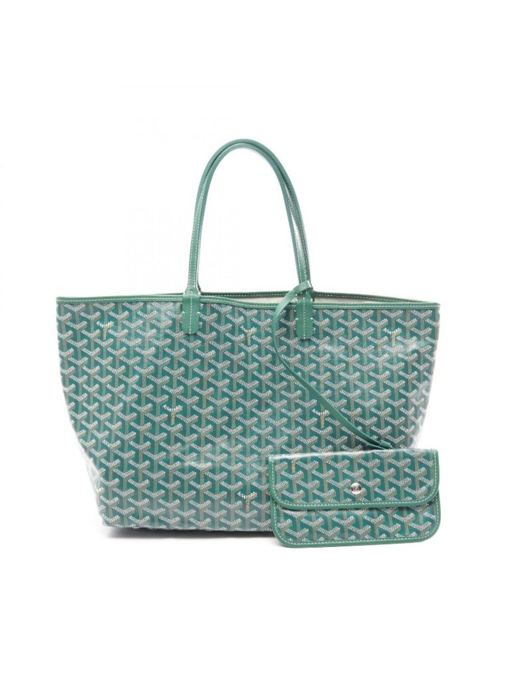 Goyard Tote Bag Saint Louis PM Green White Brown Canvas Leather